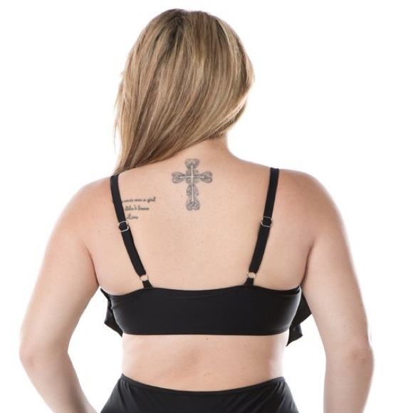 Plus Black 2 Piece Flounce Top Swimsuit - Picture 3 of 4